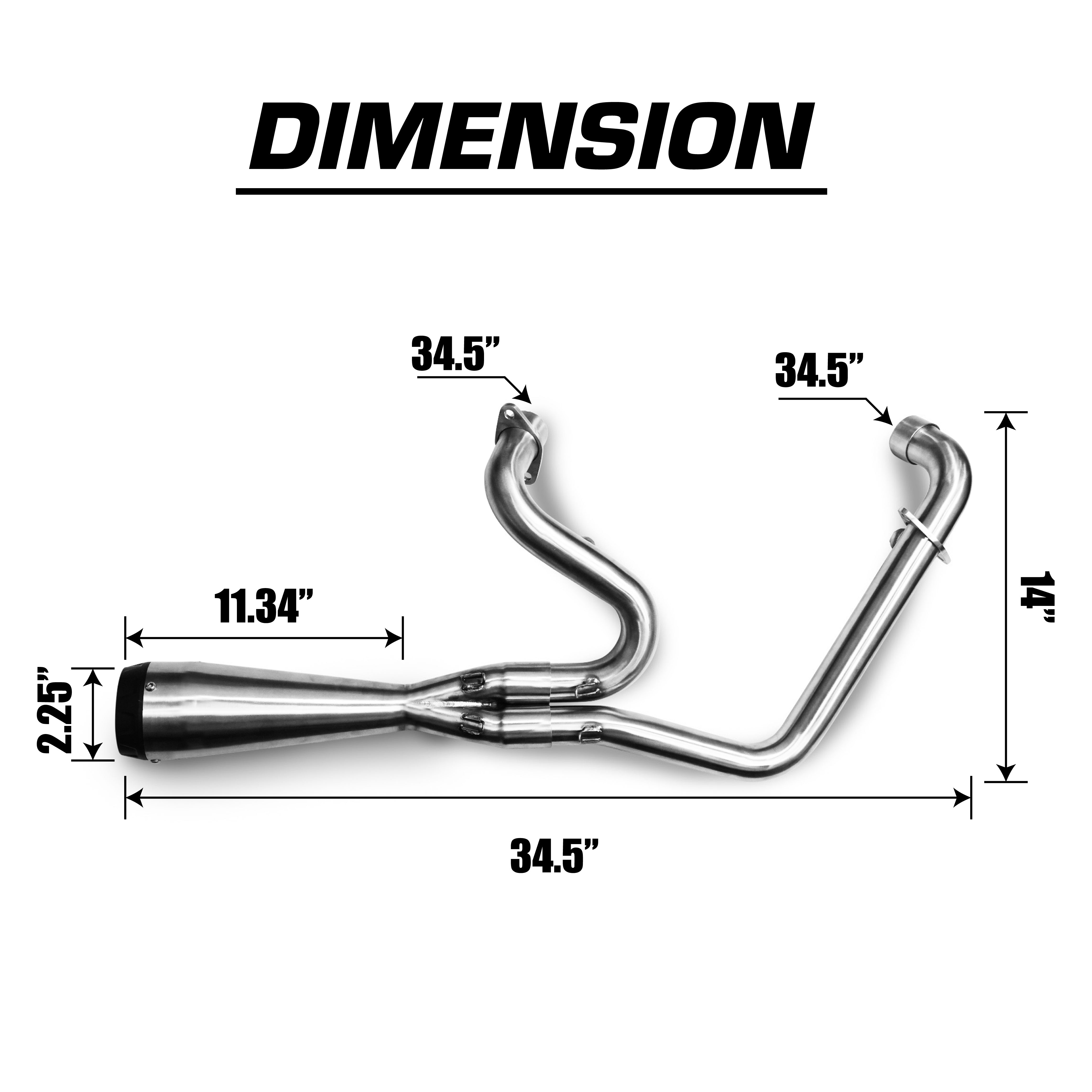 INDIAN EXHAUST 2-INTO-1 MUFFLER STAINLESS CHROME TOURING