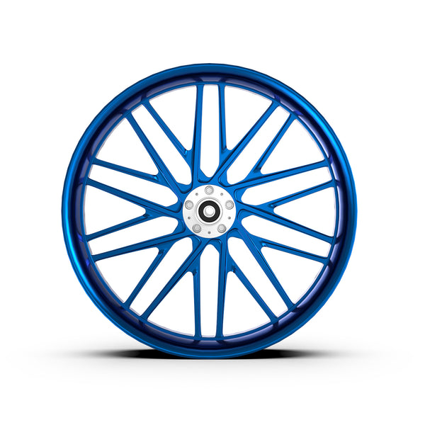 cell wheel. shift wheel. blue forged billet motorcycle wheel